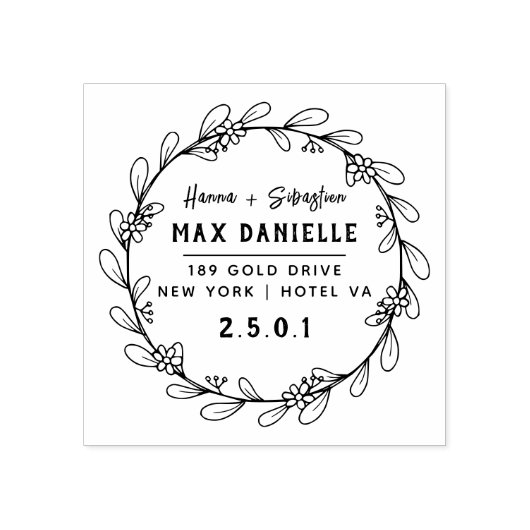 シンプルモダンプロフェッショナルはっきりしたリース ラバースタンプ (インプリント)