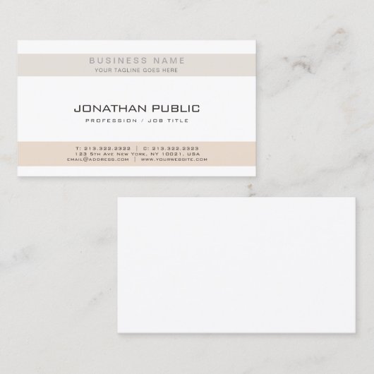 シンプルモダンプロフェッショナルエレガントプレーン企業の 名刺 (正面/裏面)