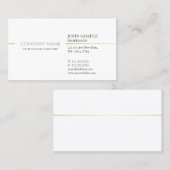 シンプルモダンプロフェッショナルエレガントホワイト金ゴールド 名刺 (正面/裏面)