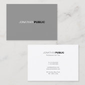 シンプルモダンプロフェッショナルグエレガントレーホワイト 名刺 (正面/裏面)