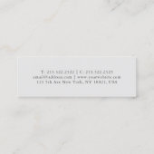 シンプルモダンプロフェッショナルグレーモノグラムのスクリプト スキニー名刺 (裏面)