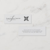 シンプルモダンプロフェッショナルグレーモノグラムのスクリプト スキニー名刺 (正面/裏面)