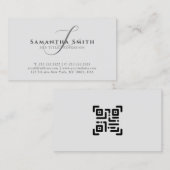 シンプルモダンプロフェッショナルグレーモノグラムのスクリプト 名刺 (正面/裏面)