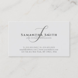 シンプルモダンプロフェッショナルグレーモノグラムのスクリプト 名刺