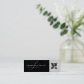 シンプルモダンプロフェッショナルグレーQR モノグラムの スキニー名刺 (スタンド正面)