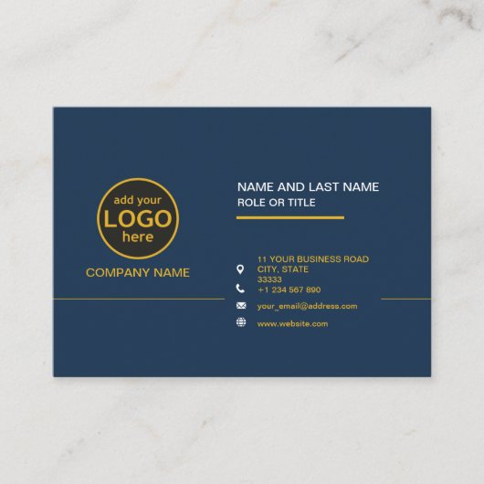 シンプルモダンプロフェッショナルダークカラー追加ロゴバス 名刺 (正面)