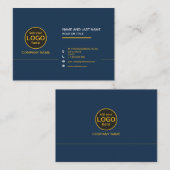 シンプルモダンプロフェッショナルダークカラー追加ロゴバス 名刺 (正面/裏面)