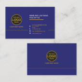 シンプルモダンプロフェッショナルダークカラー追加ロゴバス 名刺 (正面/裏面)