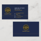 シンプルモダンプロフェッショナルダークカラー追加ロゴバス 名刺 (正面/裏面)