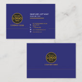 シンプルモダンプロフェッショナルダークカラー追加ロゴバス 名刺 (正面/裏面)