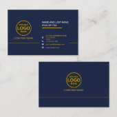 シンプルモダンプロフェッショナルダークカラー追加ロゴバス 名刺 (正面/裏面)