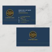 シンプルモダンプロフェッショナルダークカラー追加ロゴバス 名刺 (正面/裏面)