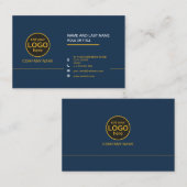 シンプルモダンプロフェッショナルダークカラー追加ロゴバス 名刺 (正面/裏面)