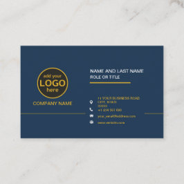 シンプルモダンプロフェッショナルダークカラー追加ロゴバス 名刺