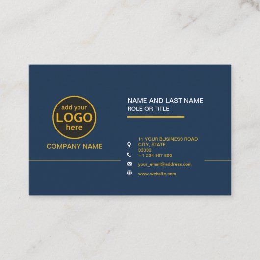 シンプルモダンプロフェッショナルダークカラー追加ロゴバス 名刺 (正面)