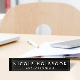 シンプルモダンプロフェッショナルブラック&ホワイト デスクネームプレート