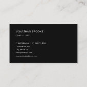 シンプルモダンプロフェッショナルミニマルブラック&ホワイト 名刺 (裏面)