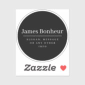 シンプルモダンプロフェッショナル名 |黒 シール (シート)