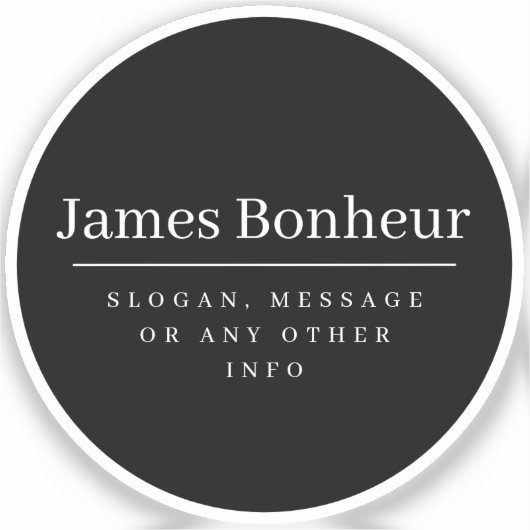 シンプルモダンプロフェッショナル名 |黒 シール (正面)