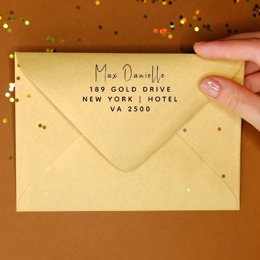 シンプルモダンプロフェッショナル差出人住所 ラバースタンプ