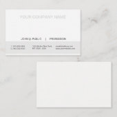 シンプルモダンプロフェッショナル白とグレーのマット 名刺 (正面/裏面)