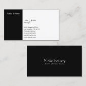 シンプルモダンプロフェッショナル白黒 名刺 (正面/裏面)