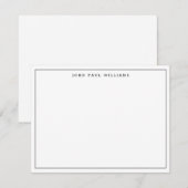 シンプルモダンプロフェッショナル薄い黒縁ど ノートカード (正面/裏面)