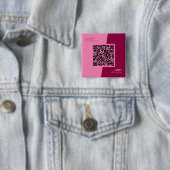 シンプルモダンプロフェッショナルQRコードフェミニンピンク 缶バッジ (インサイチュ)