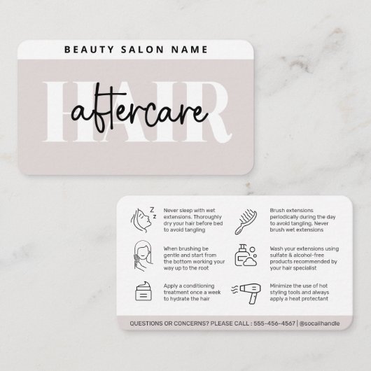 シンプルモダンヘアの後の髪の気に拡張気にり 名刺 (正面/裏面)