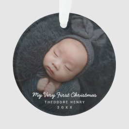 シンプルモダンベビー写真マイ初めてのクリスマス オーナメント