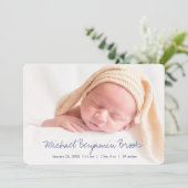 シンプルモダンベビー誕生 案内状 (スタンド正面)