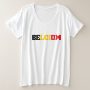 シンプルモダンベルギー国旗の衣服 プラスサイズTシャツ