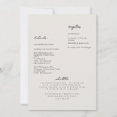 シンプルモダンベージュ結婚詳細招待状 招待状 (正面)