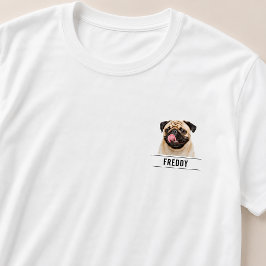 シンプルモダンペットの写真と名前 Tシャツ