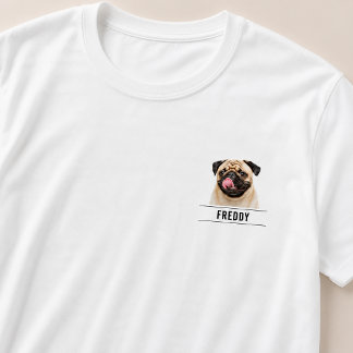 シンプルモダンペットの写真と名前 Tシャツ