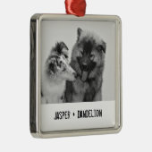 シンプルモダンペットまたは人の写真 メタルオーナメント (右)