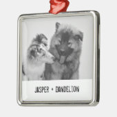 シンプルモダンペットまたは人の写真 メタルオーナメント (左)
