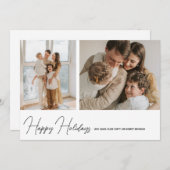 シンプルモダンホリデーカード スクリプト2 フォト シーズンカード (正面/裏面)