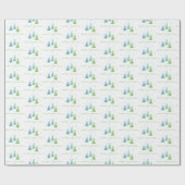 シンプルモダンホリデーツリーズメリークリスマス ラッピングペーパー (フラット)