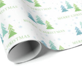 シンプルモダンホリデーツリーズメリークリスマス ラッピングペーパー (ロールコーナー)