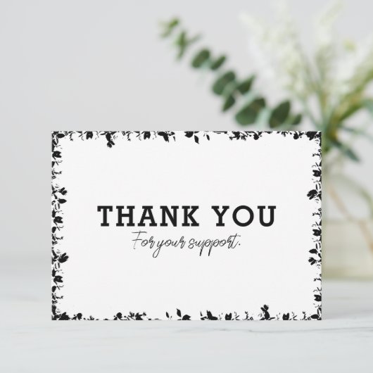 シンプルモダンホワイトビジネスお礼ノートカード サンキューカード (スタンド正面)