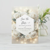 シンプルモダンホワイトロス結婚ズ セーブザデート (スタンド正面)