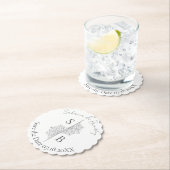 シンプルモダンボホモノグラムマンダラ結婚ズ ペーパーコースター (インサイチュ)