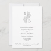 シンプルモダンボホモノグラムマンダラ結婚ズ 招待状 (正面)