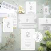 シンプルモダンボホモノグラムマンダラ結婚ズ 招待状