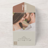 シンプルモダンボホ結婚ス オールインワン招待状 (外側)