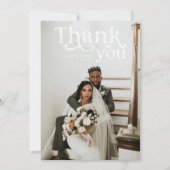 シンプルモダンボー |写真結婚に感謝 サンキューカード (正面)