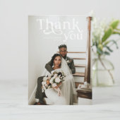 シンプルモダンボー |写真結婚に感謝 サンキューカード (スタンド正面)