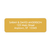 シンプルモダンマスタードイエロー差出人住所ラベル ラベル (正面)