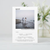 シンプルモダンミニマアートラ結婚ム写真 出欠カード (スタンド正面)